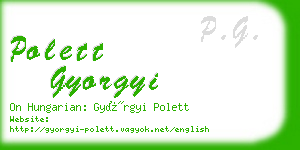 polett gyorgyi business card